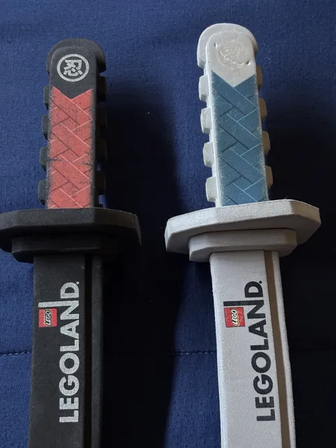 Legoland 2011 Ninjago Foam Swords-2 Available- Black/Red & White/Blue-20 Inches