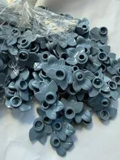 LEGO-NEW-#32607-SAND BLUE-ROUND PLANT PLATE  1 X 1 W/ 3 LEAVES-20 PIECES