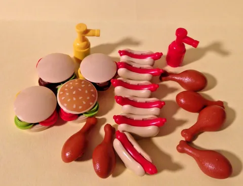 Lego Cookout Bundle/Picnic Fare - LOT OF 46 pieces - Hot Dogs/Turkey Legs