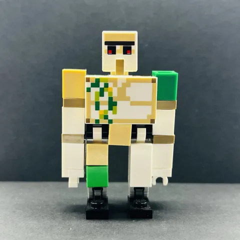 Lego Minifigure Iron Golem - Brick and Pin Arm Attachments min105 Minecraft
