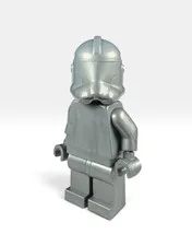 Official Lego Flat Silver Monochrome Prototype P2 Clone Trooper Minifigure