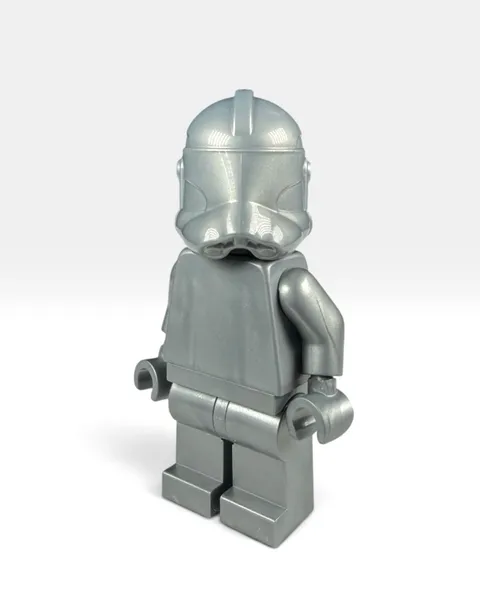 Official Lego Flat Silver Monochrome Prototype P2 Clone Trooper Minifigure