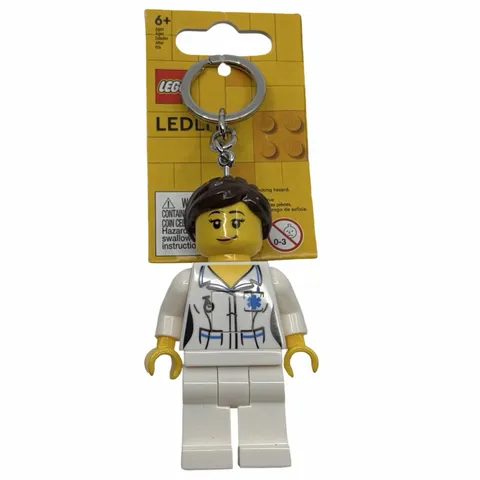 LEGO Nurse 3” Jumbo Minifigure Keychain LED Light Keyring Charm Flashlight