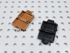 LEGO Lot of 2 Briefcase Suitcase Accessory Black Brown Minifig BS
