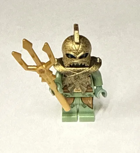 LEGO Atlantis Portal Emperor Minifigure with armor helmet trident 8078 atl013