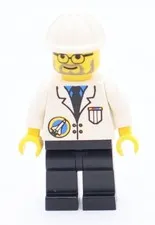 Lego Space Port Scientist Minifigure Engineer w/ Lab Coat Construction Helmet
