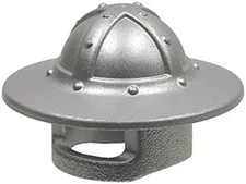 Lego NEW Castle Lion Knight MINIFIG HELMET Flat Silver Kettle Hat Chin Guard D35