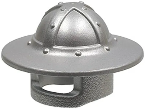 Lego NEW Castle Lion Knight MINIFIG HELMET Flat Silver Kettle Hat Chin Guard D35