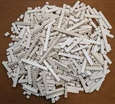 LEGO Bricks 600pcs 1x1 1x2 1x3 1x4 1x6 1x8 2x2 1x Wide Corner Cleaned MOC White