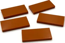 Lego 4 New Dark Orange Tiles Flat Smooth 2 x 4 Pieces