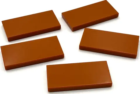 Lego 4 New Dark Orange Tiles Flat Smooth 2 x 4 Pieces