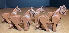 LEGO Brown Horse Moveable Legs Animal castle knight Lot of 5