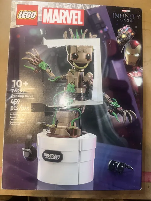 LEGO Marvel Dancing Groot Guardians of the Galaxy Set 76297 459pc Tape On Cover