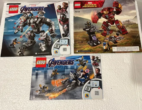 Lego Marvel Avenger/Super Heroes Instruction Books #76124, #76104, And #76123