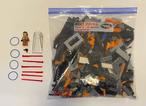 Lego 75102 Star Wars Poe's X-Wing Fighter Incomplete missing stickers PLS READ