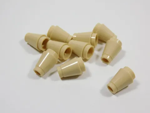 LEGO Lot of 10 Tan 1x1 Round Cones Bricks S6