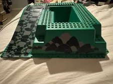 Vintage LEGO Raised 32 x 32 Baseplate with Ramp and Pit - Castle Fire Breathing