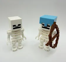 LEGO MINECRAFT Part min178+min011 - Skeletons, azure helmet, bow and arrow -2pcs