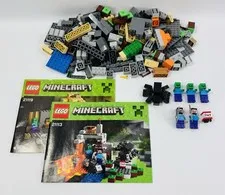 LEGO Minecraft 21113 21119 The Cave The Dungeon Bundle 100% Complete w/Manuals