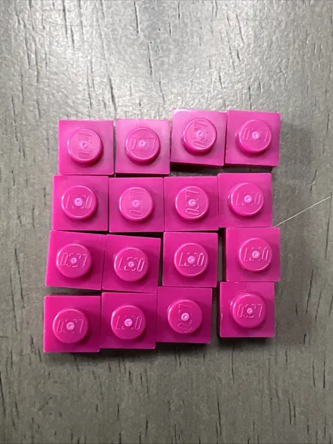 LEGO 3024 1x1 Magenta Plates Mosaic Parts 16pcs