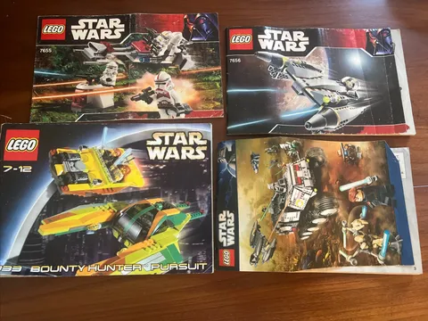 Vintage LEGO Star Wars Instruction Manual Lot 7133 7655 7656 8093 PLO KOON
