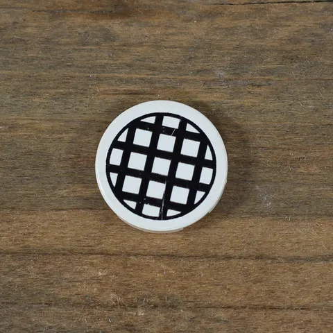 LEGO White Tile Round 2 x 2 with Black Grid Large Pattern 4150p01 Qty 1