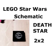 New LEGO Death Star 2x2 Printed Schematic Tile White Outline AWESOME Rare Unique