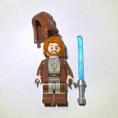 LEGO Star Wars Obi-Wan Kenobi Minifigure w/ Hood and Lightsaber