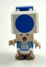 Lego Super Mario - Blue Toad - Surprised Face - 71390 Reznor Knockdown