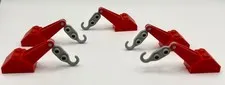 LEGO 5x Red Hook Slope 45 2 x 3 x 1/2 Double w/ Arm  inv.613