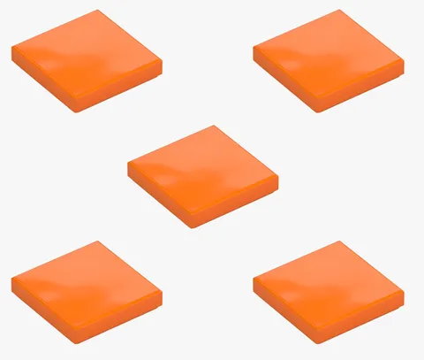 5 New LEGO Orange 2x2 Tile smooth flat panel tiles bright orange 3068 4542142