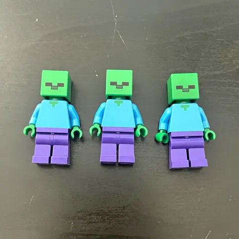 LEGO Minecraft Zombie Minifigure Lot of 3