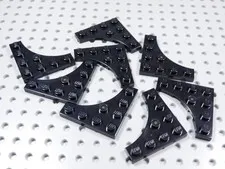 LEGO Lot of 8 Black 4x4 Cutout Plates BF