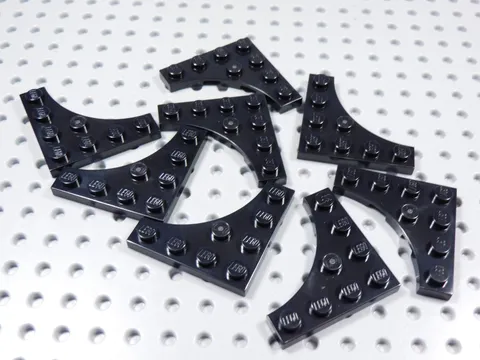 LEGO Lot of 8 Black 4x4 Cutout Plates BF