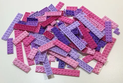 Lego Pink PLATES 2X'S ONLY 100pc Bulk Lot 2x14 2x12 2x8 2x6 2x4 2x3 2x2 Corners