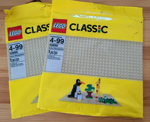 2 LEGO Classic Sand Baseplate 10699 10” X 10” New Sealed Retired 32 x 32 Studs