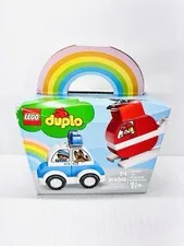 LEGO Duplo First Duplo Fire Helicopter & Police Car 10957 Toy Block Present