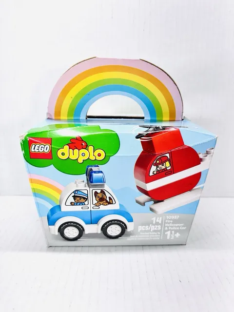 LEGO Duplo First Duplo Fire Helicopter & Police Car 10957 Toy Block Present
