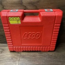 Vintage LEGO 1985 Red Plastic Storage Carrying Case Box Bin Made In USA Tote 