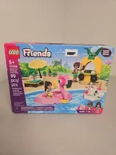 LEGO Friends #42658 Unicorn & Flamingo Pool Party (Box ripped, 100% complete)