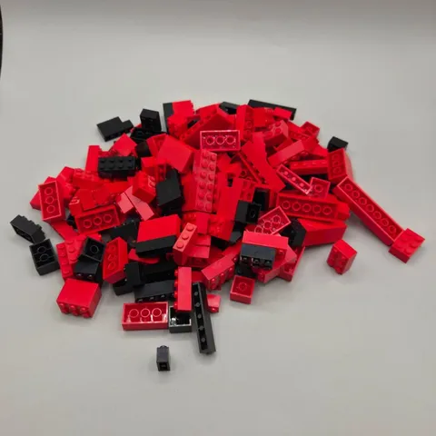 Lego Color Sorted Lot Red Black Plastic Building Blocks Assorted Sizes 242 Piece