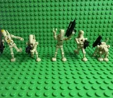 Custom LEGO Star Wars articulated joints Battle Droid Minifigure squad Lot of 5