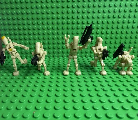 Custom LEGO Star Wars articulated joints Battle Droid Minifigure squad Lot of 5
