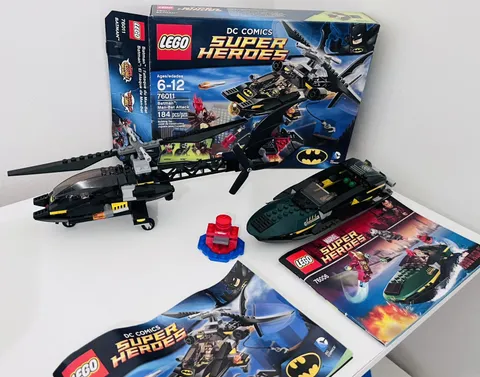 LEGO Super Heroes Vehicle Lot 76011 Batcopter 76006 Iron Man Boat NO MINIFIGURES