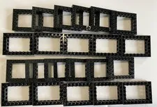 LEGO Part 32532 in Black, Lot of 22 Technic Brick 6x8 with Open Center NEW