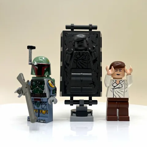 LEGO Star Wars Boba Fett Minifigure w/ Han Solo in carbonite - new boba print