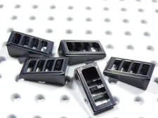 LEGO Lot of 5 Black 2x1x2/3 Slotted Vented Slopes BH