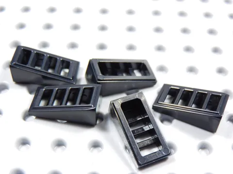 LEGO Lot of 5 Black 2x1x2/3 Slotted Vented Slopes BH