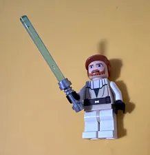 LEGO Star Wars Clone Wars Obi-Wan Kenobi Minifigure w/ Lightsaber sw0197