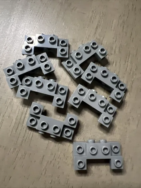 LEGO 14520 Dark Bluish Gray Brick Modified 2x4-1x4 2 Recessed Stud Side Arch x8
